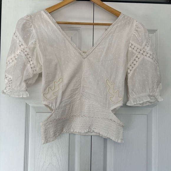 Anthropologie forever that girl ruched cut out blouse - Picture 6 of 9